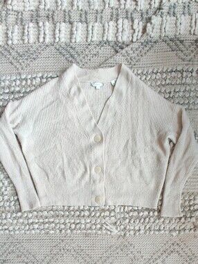 Vince. Alpaca Blend Shrunken Knit Cardigan In Ivory Size Small